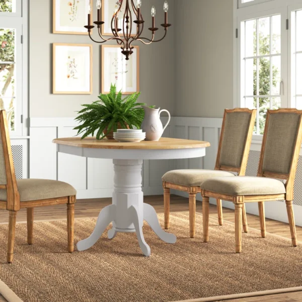 white round dining table