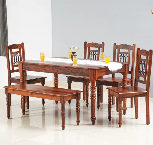 sheesham wood dining set, dining table with 4 chairs, dining table set for 4