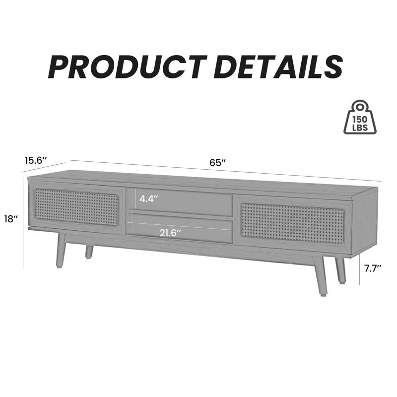 65_+Mid+Century+Modern+Tv+Stand+With+Sliding+Doors,+Black+Walnut (4)