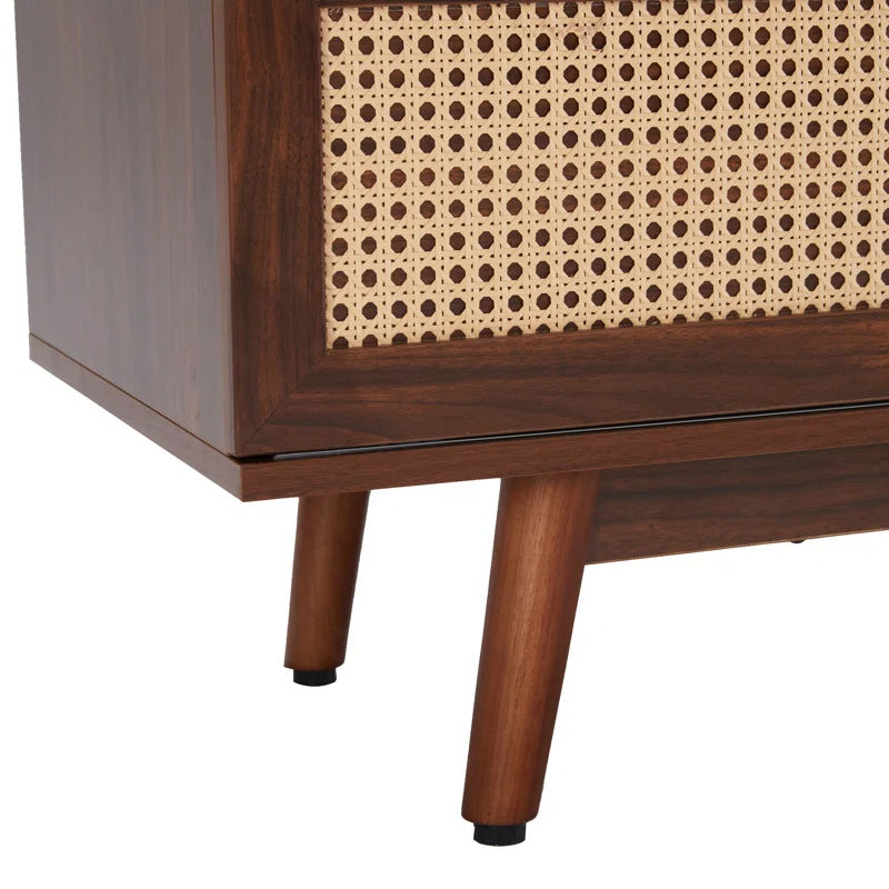 65_+Mid+Century+Modern+Tv+Stand+With+Sliding+Doors,+Black+Walnut (6)