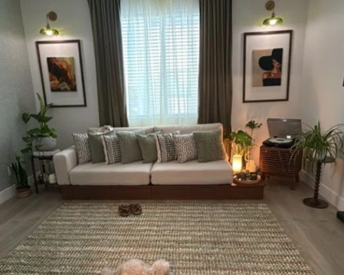 Upholstered Sleeper Fabric Sofa Cum Bed photo review