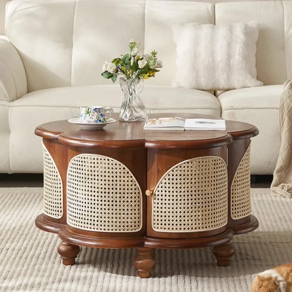 Vintage Rattan Woven Coffee Table Coffee Table