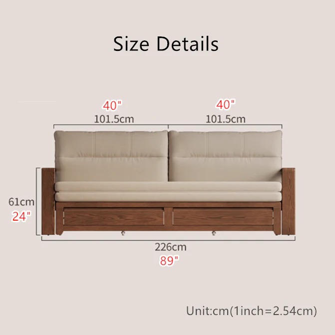 Solid Wood Pull Out Sofa Bed with Underneath Storage Drawers SIZE01 671x