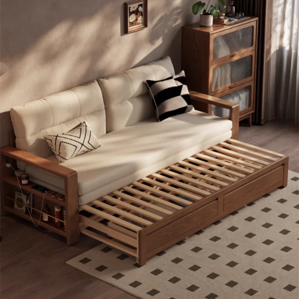 Solid Wood Pull Out Sofa Bed with Underneath Storage Drawers T3 394dacad 14de 4830 992a 0f0a231e54e9 684x
