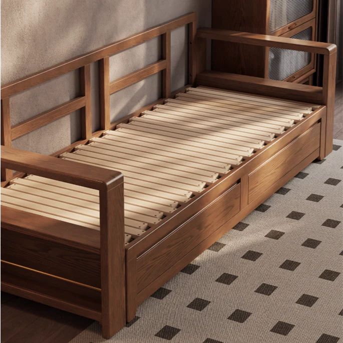 Solid Wood Pull Out Sofa Bed with Underneath Storage Drawers T9 9b544633 cc2b 4aff b47e 989ba9e893e5 685x