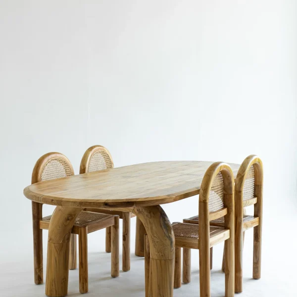 ArchieRoundSolidWoodTeakDiningChairTable5 (1)