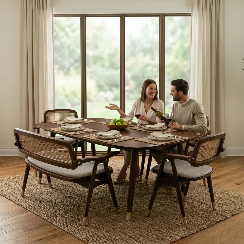 Cleveland Rattan Sheesham Wood Dining Set All Sizes 1 (Product Staging)