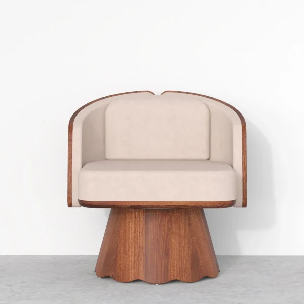 Elena Lounge Chair Acacia Primrose front