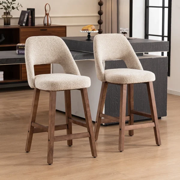 Upholstered+Boucle+Fabric+Counter+Stools,+Armless+Barstools+With+Wooden+Legs+For+Kitchen+Island+Bar+Counter 1760559297