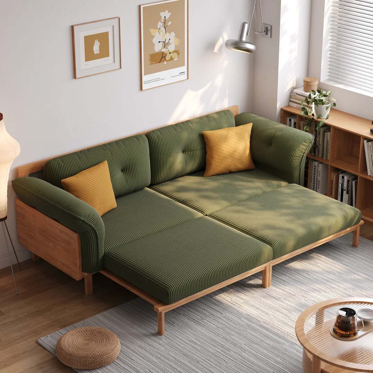 +Grimpante+82.7''+Modern+Green+Corduroy+Sofa+Bed,+Upholstered++Sleeper+with+Wooden+Frame +Grimpante+82.7''+Modern+Green+Corduroy+Sofa+Bed,+Upholstered++Sleeper+with+Wooden+Frame