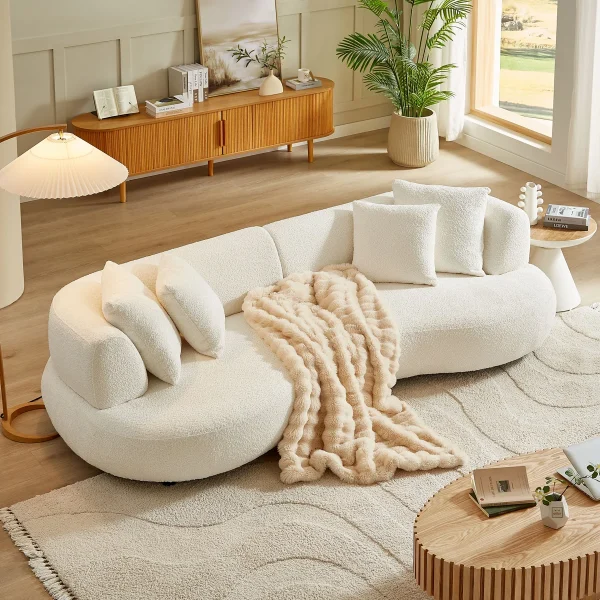 102.36+inch+Mid+Century+Modern+Sectional+Curved+Sofa+Couch 1943477309