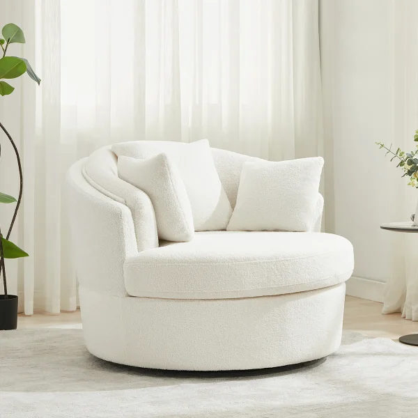 43.3 +W+Oversized+Upholstered+Swivel+Barrel+Chair 125756899