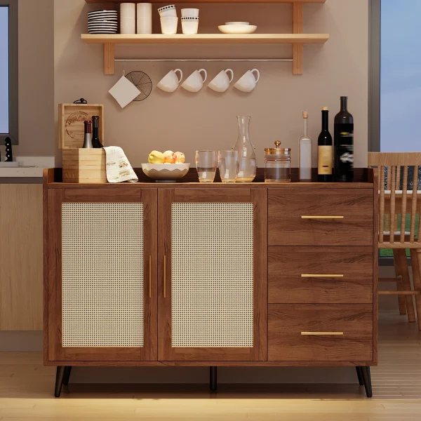 47.24 +W+Bar+Cabinet+with+Woven+Rattan+Doors 798627065