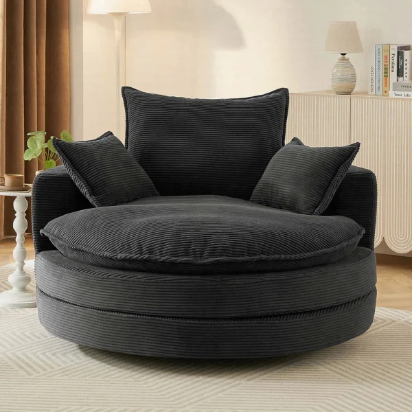 57.5 +360°+Swivel+Barrel+Chair+With+Dual Layer+Cushion+&+3+Removable+Pillows 461664549