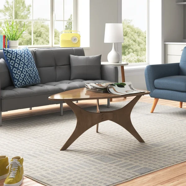Fresca+17.2''+H+Mid+Century+Modern+Triangular+Coffee+Table,+Light+Brown 687873881