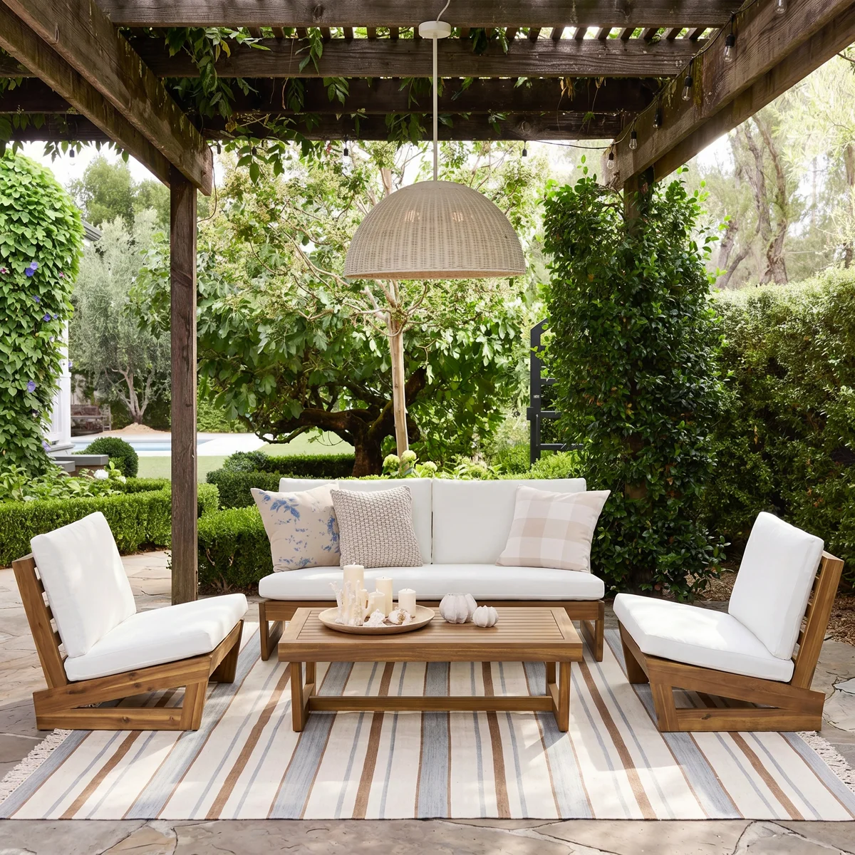 Louise+Acacia+Solid+Wood+4+-+Person+Patio+Conversation+Set+with+Cushions-88683780 (2) Louise+Acacia+Solid+Wood+4+ +Person+Patio+Conversation+Set+with+Cushions 88683780 (2)