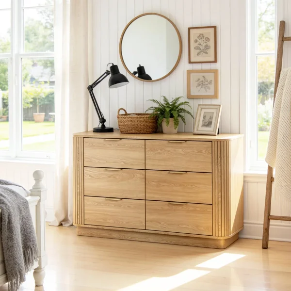 Wide+6+Drawer+Wood+Double+Dresser,+Curved+Roller+Shutter+Storage+Cabinet,+Modern+Organizer+Furniture+for+Bedroom+Living+Room